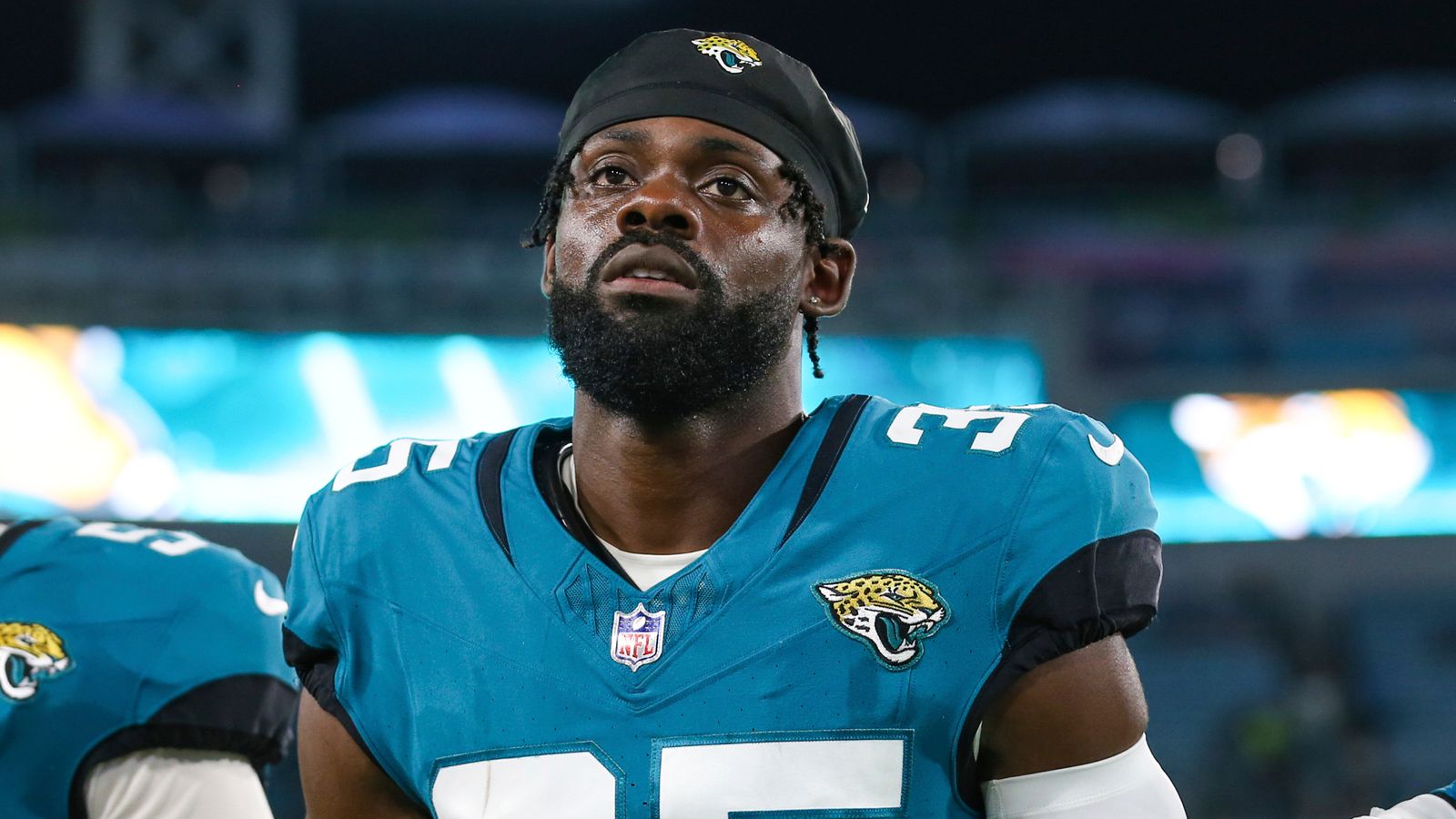 Ayo Oyelola in Jacksonville Jaguars kit during the team's UK games